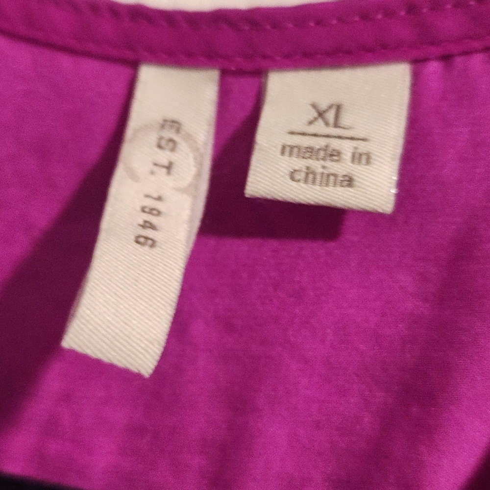 Cato Magenta Ruffle Sleeve Button-Front Blouse XL EUC - Picture 2 of 3